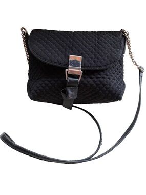 Vera Bradley Black Quilted Crossbody Bag with Silver Hardware